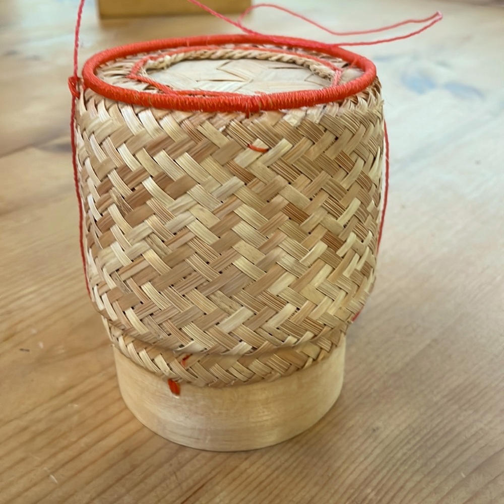 Authentic Laotian individual sticky Rice cooker made from bamboo